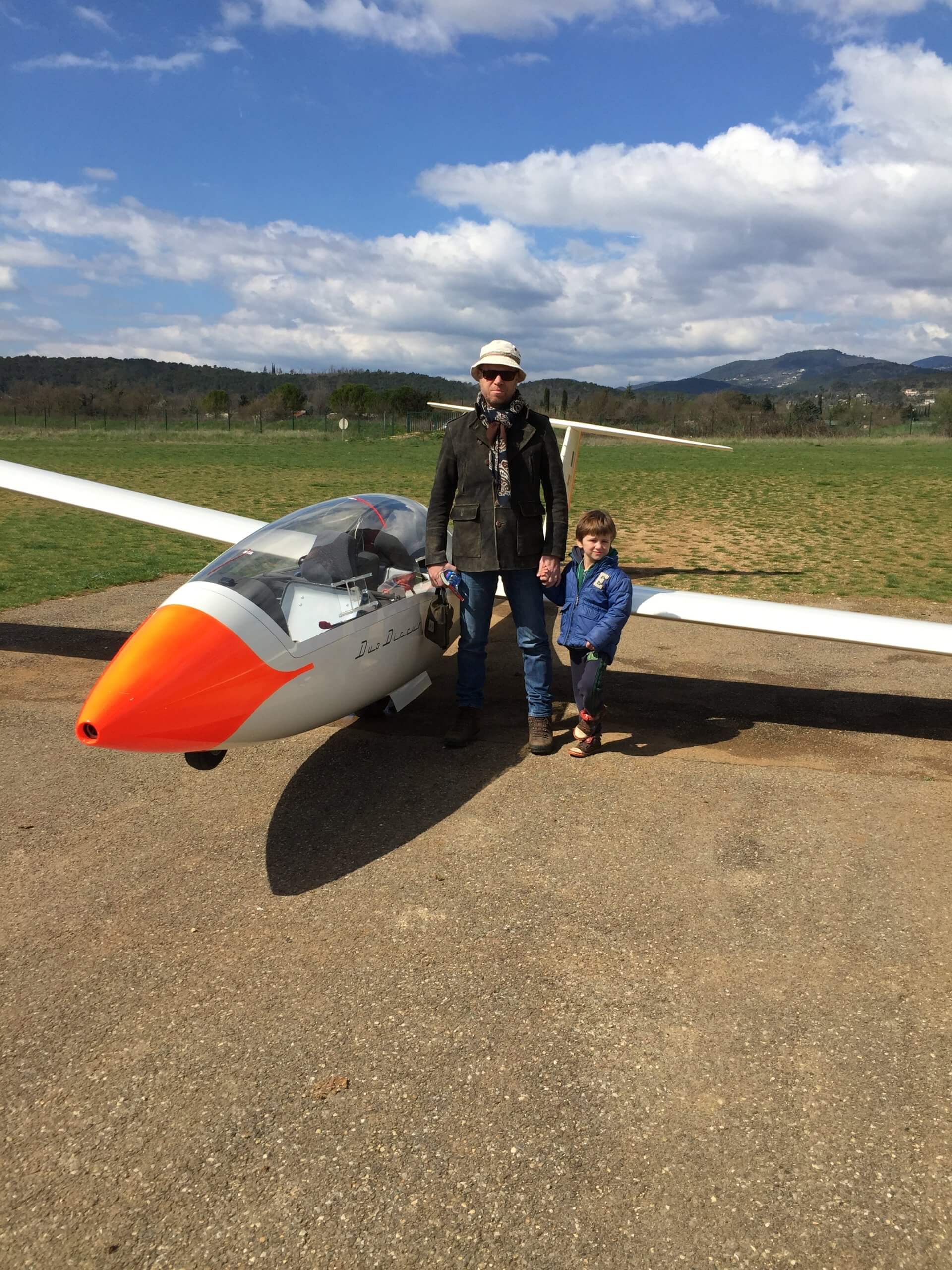 Pete and son gliding in Fayence